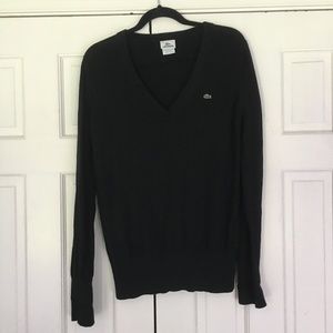 Black Lacoste V-Neck Sweater